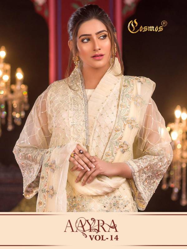Cosmos Aayra 14 Georgette Festive Wear Embroidery Pakistani Salwar Kameez Collection